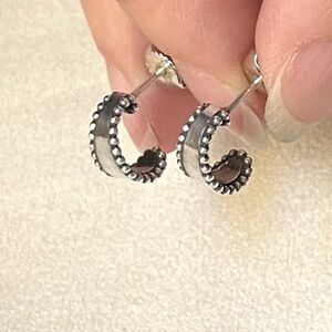 James Avery Sterling Silver Beaded Edge on Half Loop